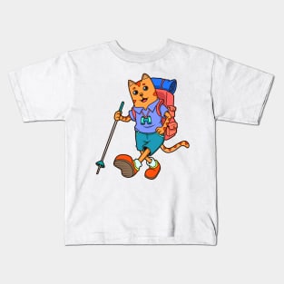 Casual cat hikes - Hiking Kids T-Shirt